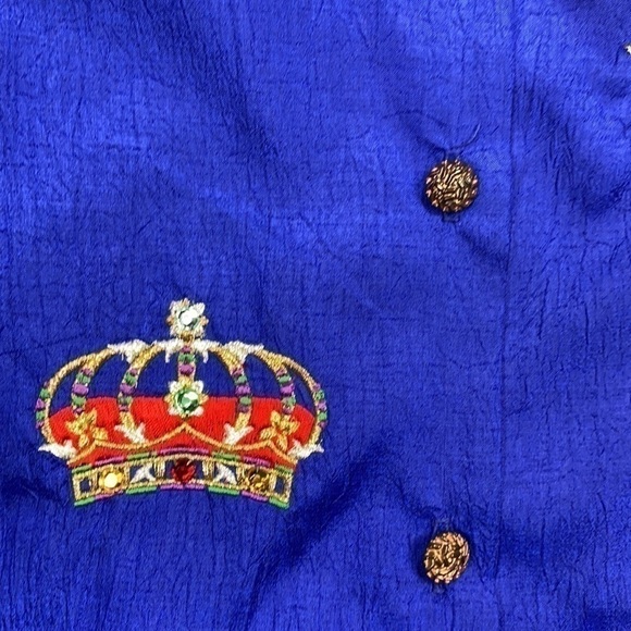 Vintage Jordana Royal Crown Button Down Long Sleeve Blouse Small - Picture 6 of 13